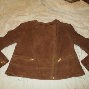 Talbots vintage-motorcykeljacka i sliten getmocka bild 10