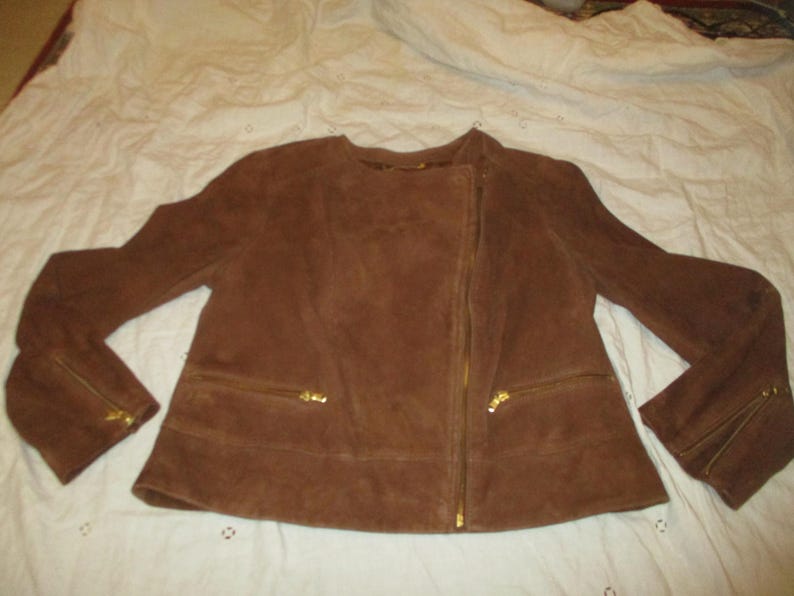 Talbots vintage-motorcykeljacka i sliten getmocka bild 10