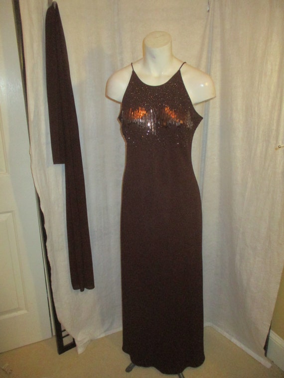 Cachet formal with matching scarf/wrap - image 3