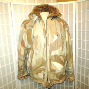 Legacy hooded patchwork leather coat with faux fur lining