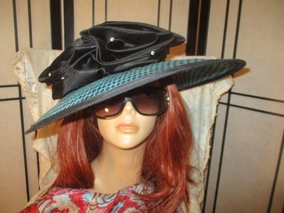 Sonni San Francisco black and blue wide brim stra… - image 7