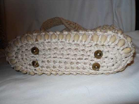 Vintage woven beaded satchel - image 4
