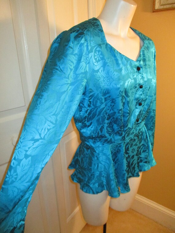 Liz Claiborne silk damask peplum blouse - image 7