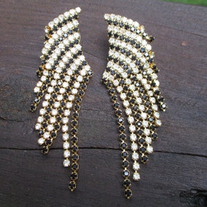 rhinestone fringed dangle earrings