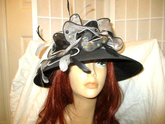 Whittall & Shon Vintage Wide Brim Derby / Church Hat - Etsy display picture 1