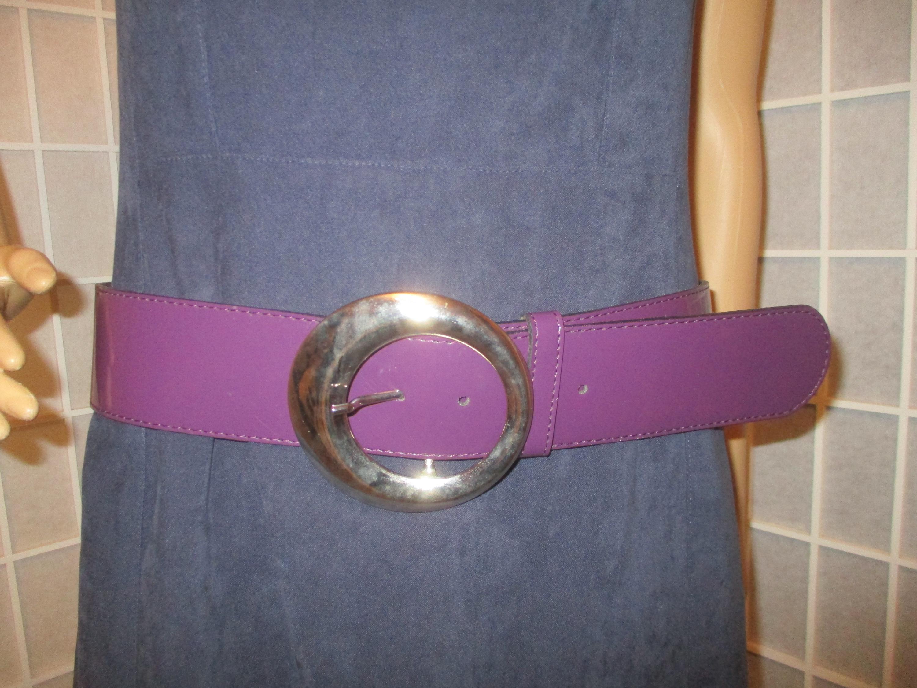 Vintage Antoniazzi Firenze Italian Patent Leather Statement Belt Oxblood ANTONIAZZI FIRENZE Vintage Wide Patent Leather Belt, Tan  main image 2