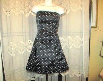 Robe Jessica McClintock à Pois - Taille 4 - Couleur Boue/noir - Occasion Très Bon état