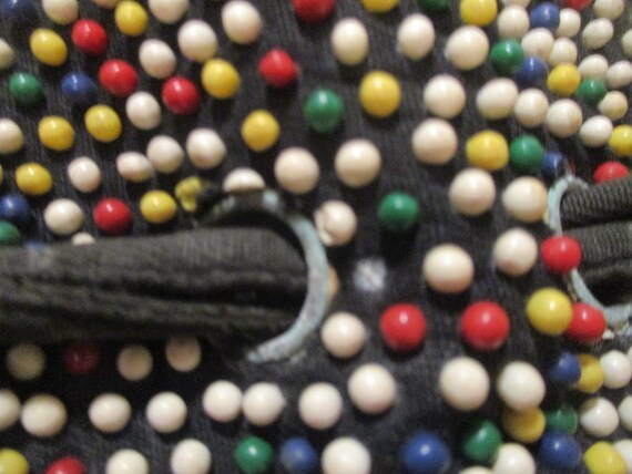 antique beaded drawstring pouch/bag/wristlet - image 10