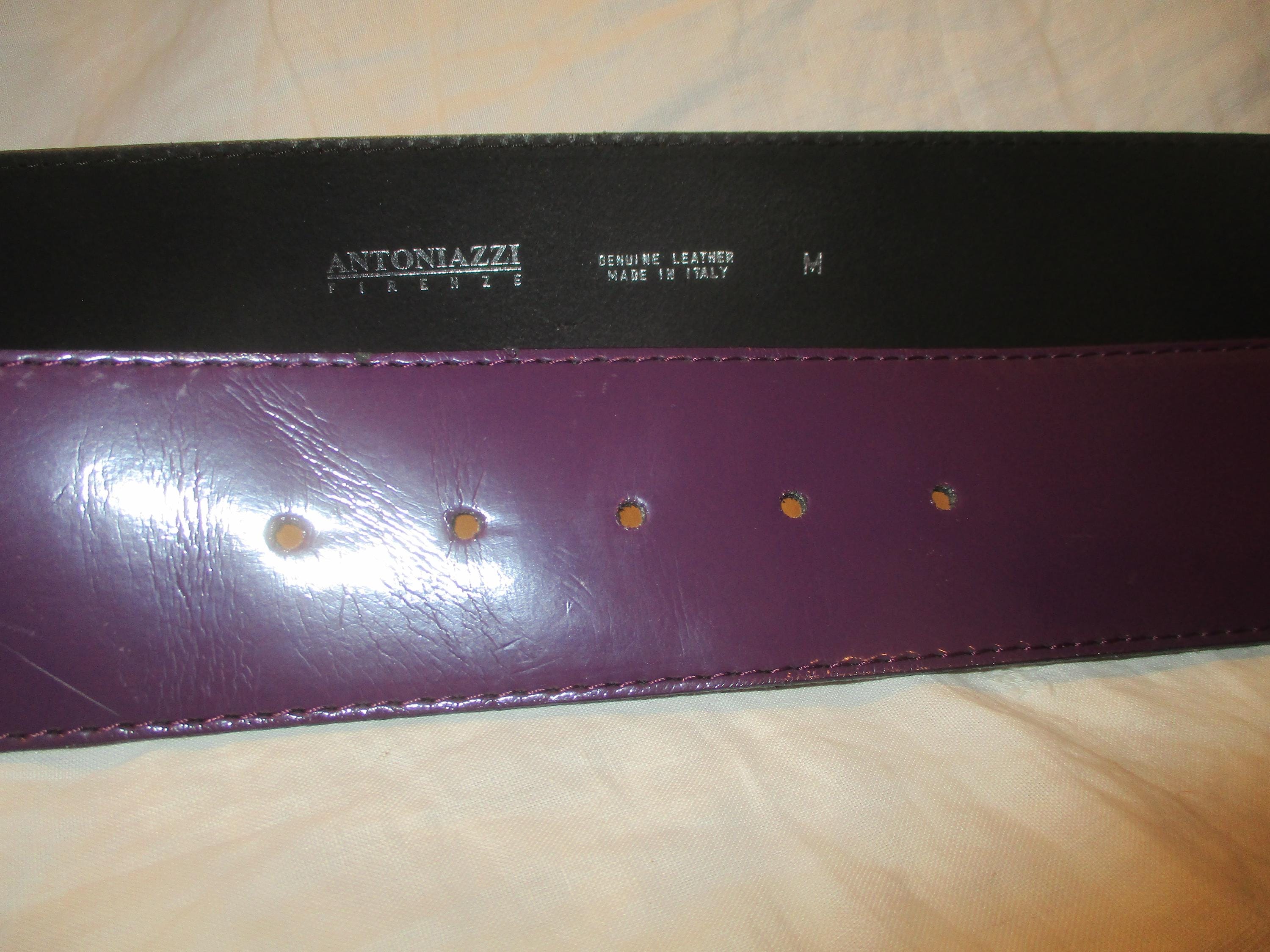 Vintage Antoniazzi Firenze Italian Patent Leather Statement Belt Oxblood Antoniazzi Firenze Belts | eBay main image 3