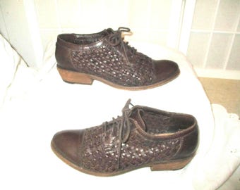 Frye woven leather oxfords