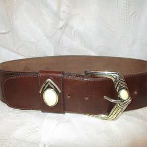 Vintage Doppia Vita Made in Italy Brown Leather Horse Bit Belt Gold Buckle 70/26 Doppia Vita Belt - Etsy main image 2