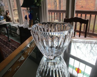 vintage art deco large lead crystal bowl