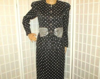 Leslie Fay petites Kollektion Vintage Tupfenrock Anzug