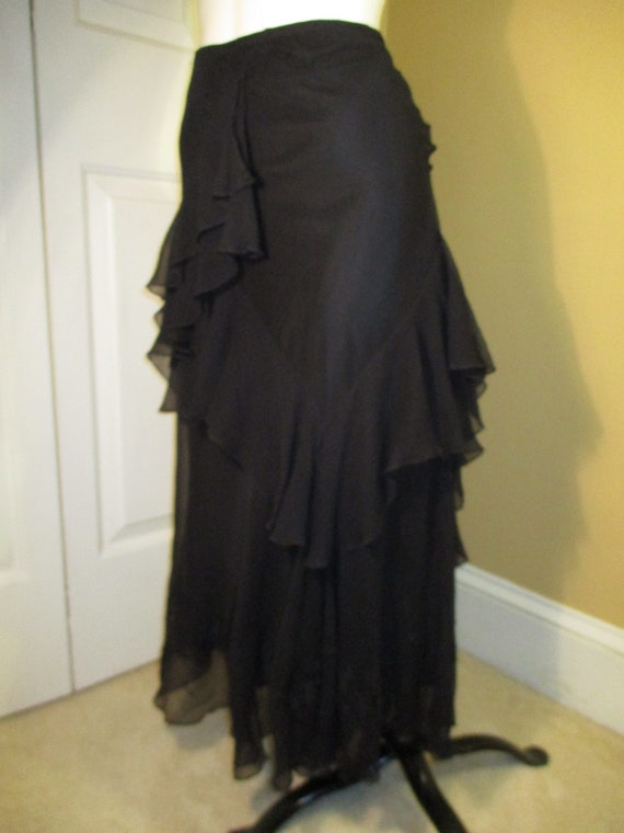 Cami International ruffled silk crepe skirt Gem