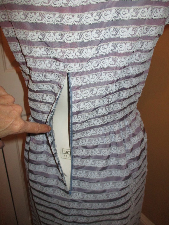 Minx Modes taffeta & lace wiggle dress - image 7