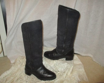 La Canadienne shearling lined leather boots size 8