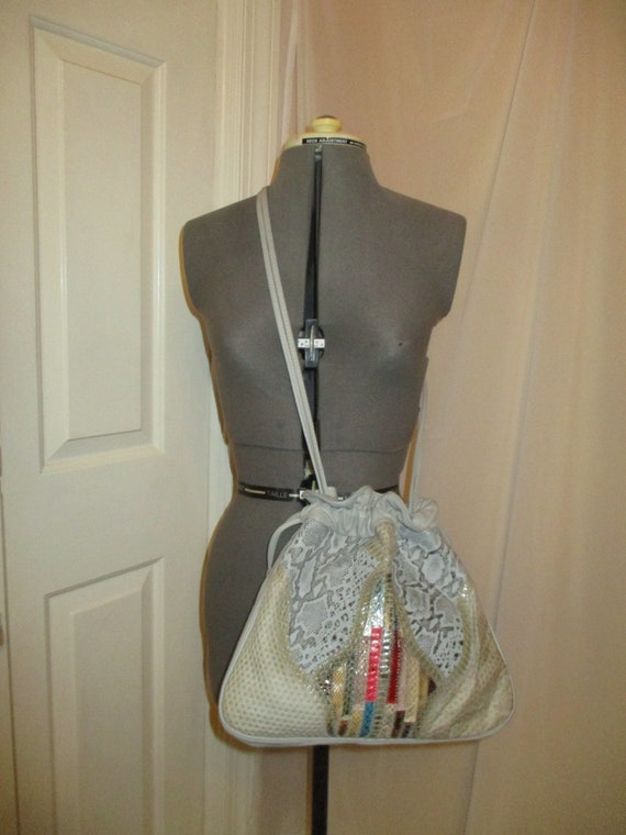 Bags by Jane patchwork leather drawstring shoulde… - image 2