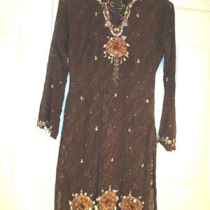 beaded silk Indian tunic