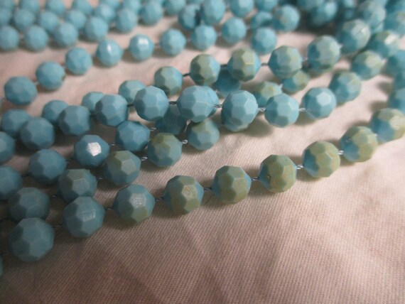 X long 5 strand turquoise beaded necklace - image 10