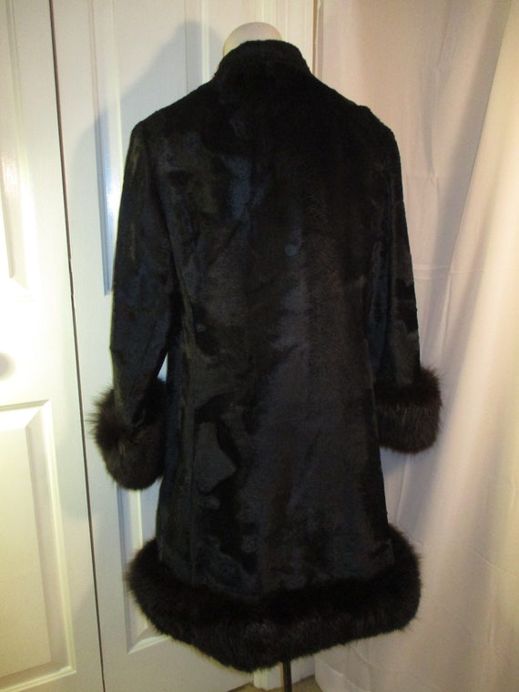 crushed velvet with fox trim coat - image 5