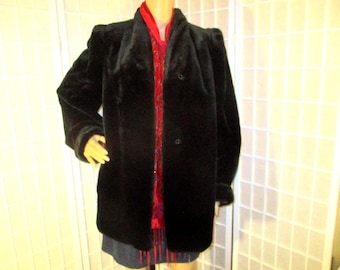 Vintage Adolfo Dominguez Faux Fur Black Jacket Button - Etsy