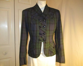 Suitgems plaid 1940's fitted blazer/jacket