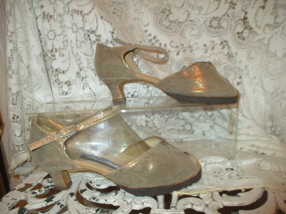 Diamant metallic leather open toe dance shoes siz… - image 6