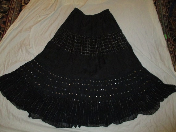 Phool tiered boho broomstick maxi skirt