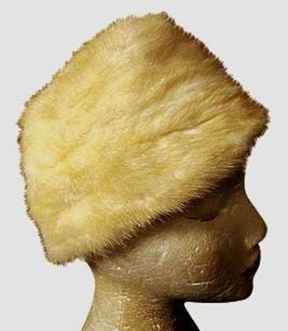 Wool Cecile Original NewYork Mink Fur Pillbox Hat Vintage Cecile New York Original USA  main image 3