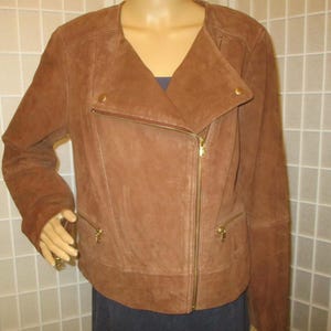 Talbots vintage-motorcykeljacka i sliten getmocka bild 1