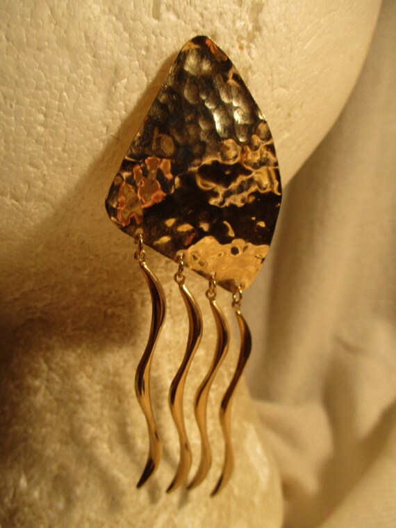 large hammered dangle earrings - image 5