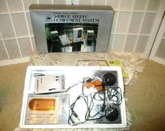 Clayton portable indoor outdoor 5 piece stereo component system in box