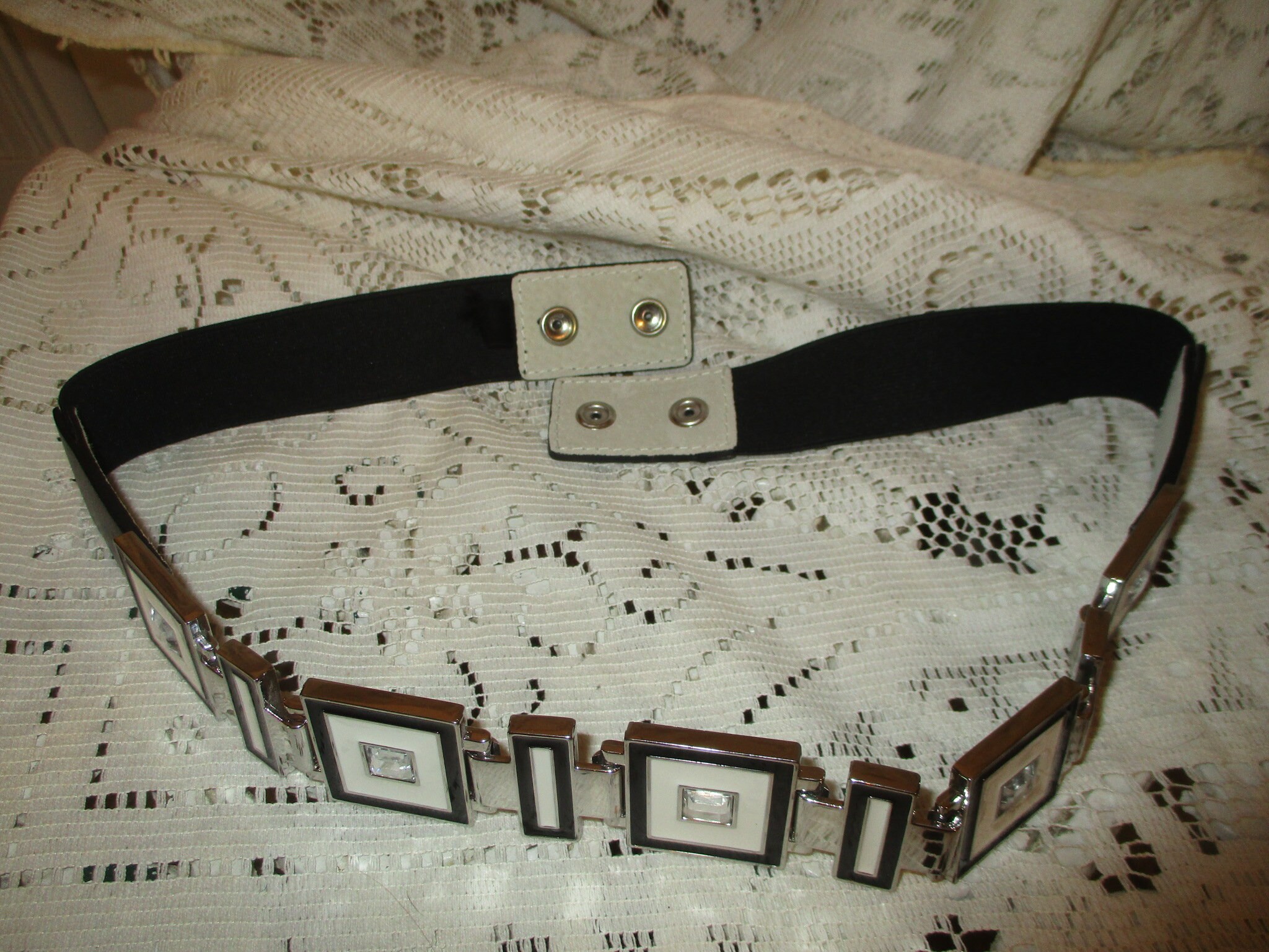 Art Deco Enameled Stretch Belt - Etsy display picture 2