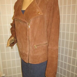 Talbots vintage-motorcykeljacka i sliten getmocka bild 7