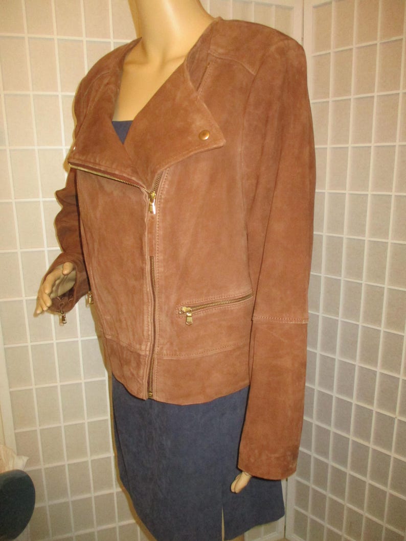 Talbots vintage-motorcykeljacka i sliten getmocka bild 7