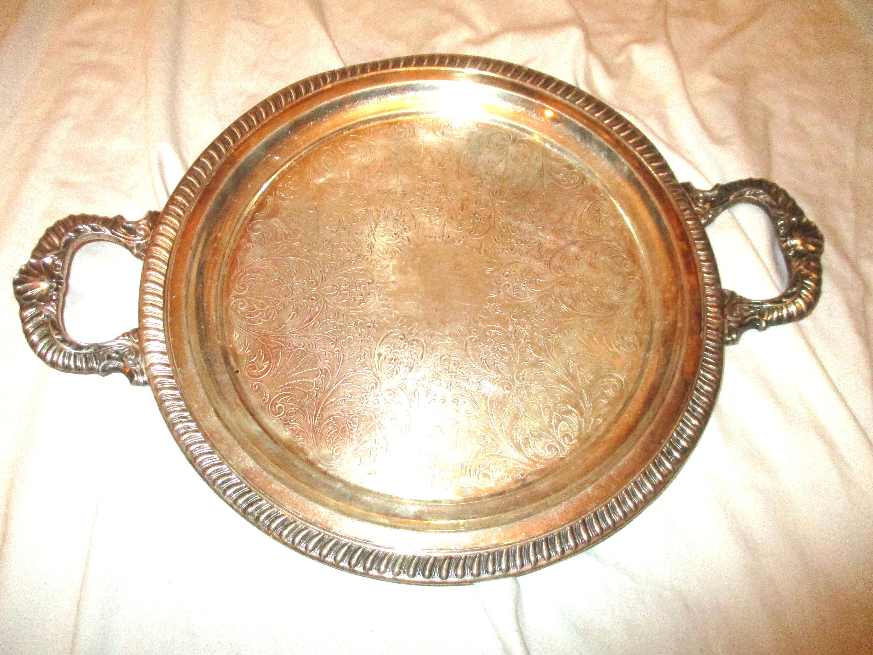 Silver Plate Over Copper Handled Tray - Etsy
