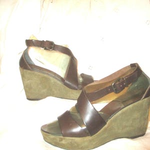 J. Crew strappy leather platform wedge sandals