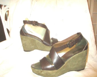 J. Crew strappy leather platform wedge sandals