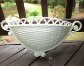 Burwood molded plastic wicker planter wall pocket