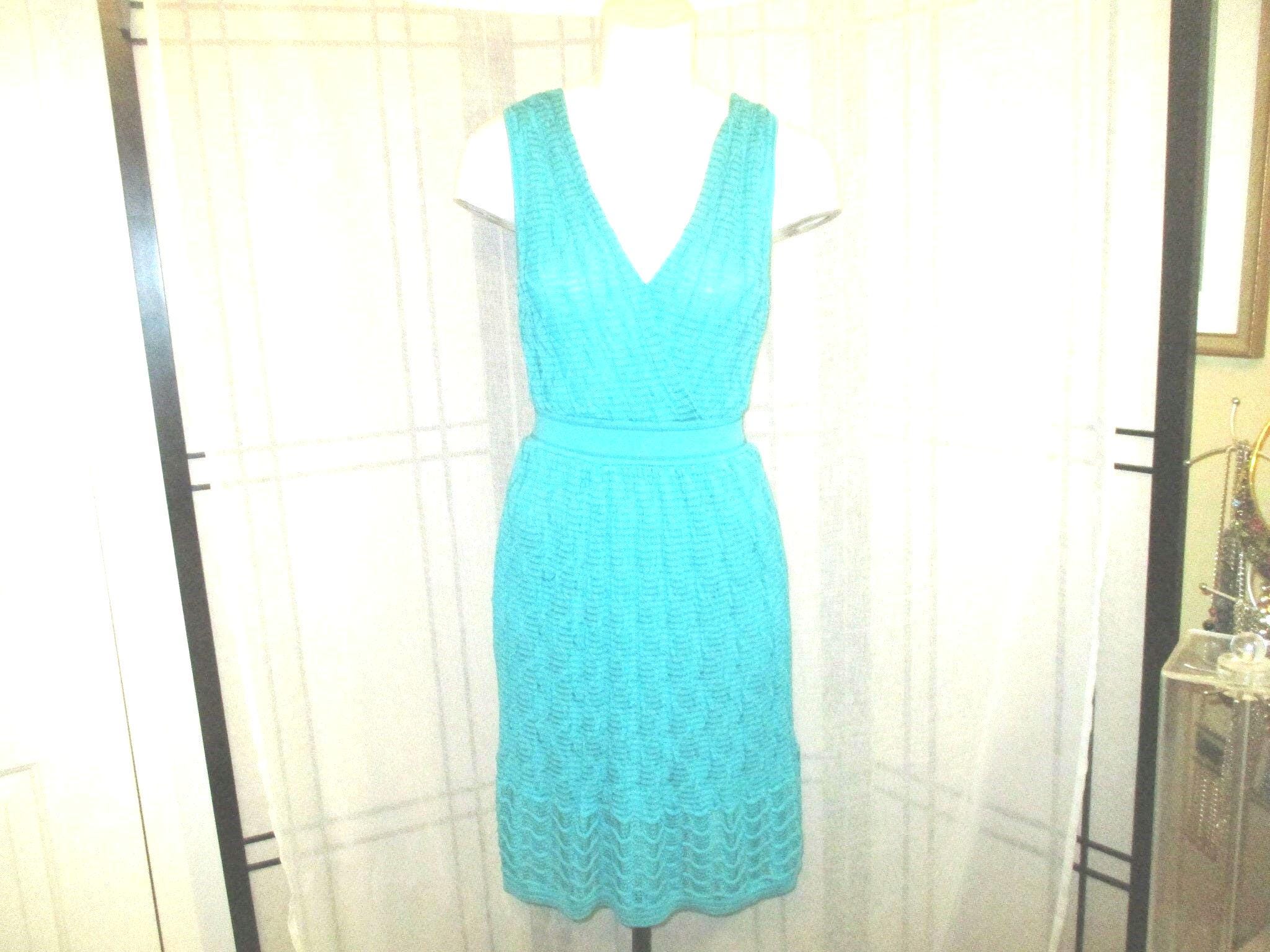 Missoni Sleeveless Knit Turquoise Dress - Etsy