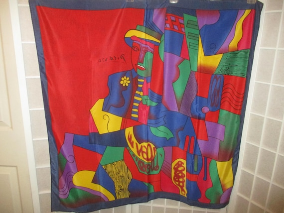 Picasso large abstract print scarf - image 10