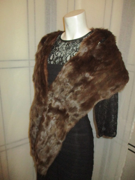 vintage dyed squirrel fur stole - image 5