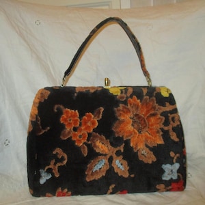 Sac à main fleuri vintage en velours velouté Spilene