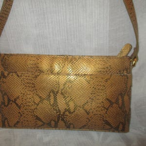 Preston & York gold/black python print leather shoulder bag