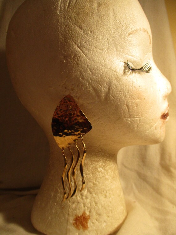 large hammered dangle earrings - image 2