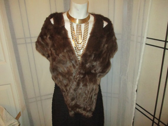 vintage dyed squirrel fur stole - image 1