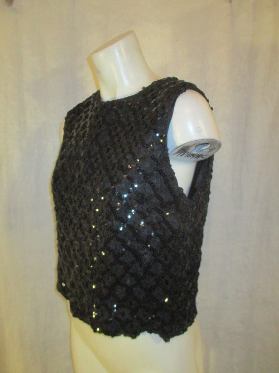 Wippette Sportswear sleeveless crocheted sequined… - image 7