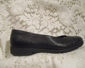 Salvatore Ferragamo reptile embossed leather flats