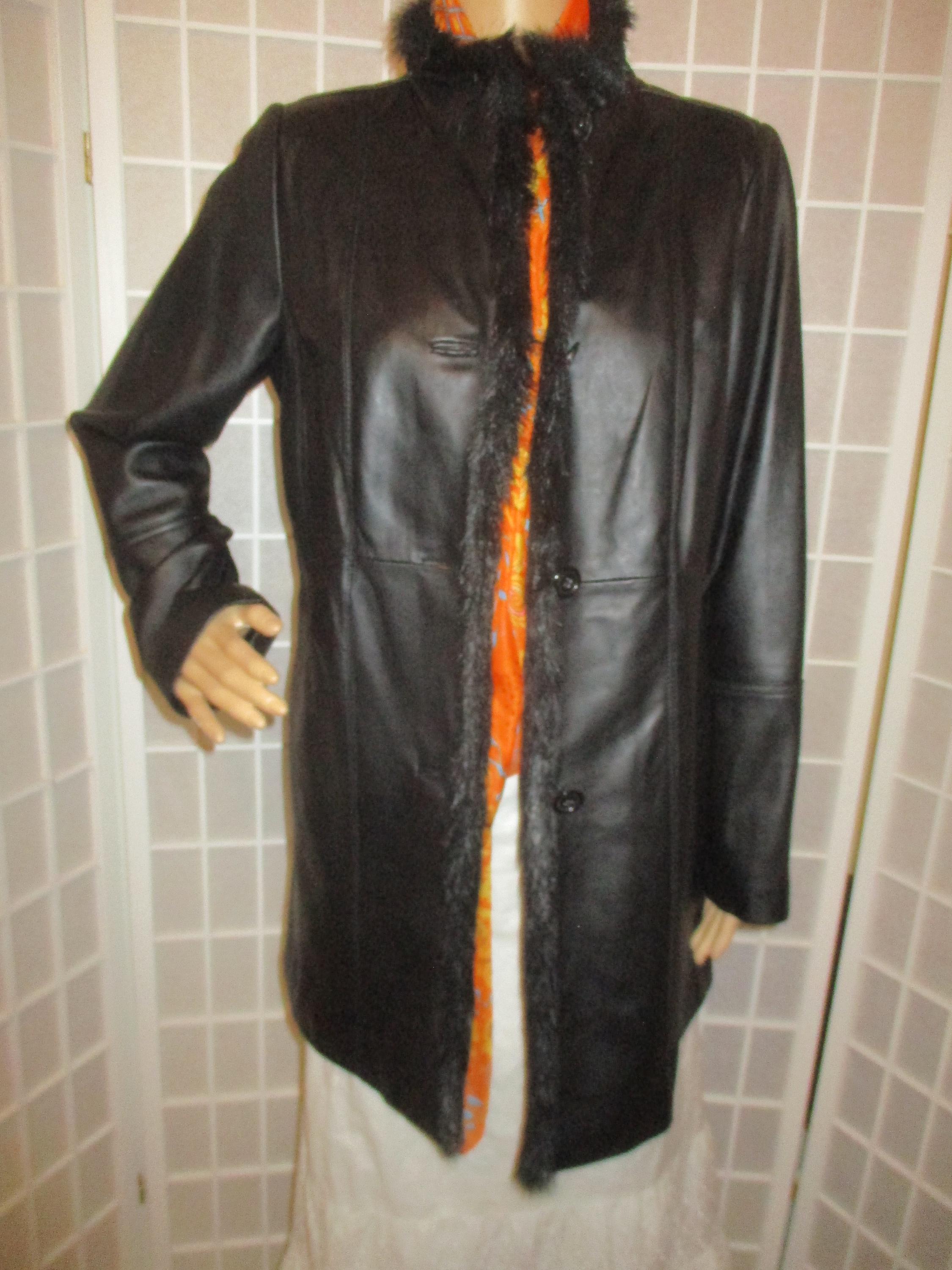 Centigrade Outerware Vintage Leather Coat With Faux Fur Trim - Etsy