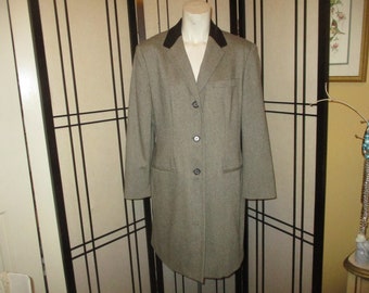 Blazer long Lauren Ralph Lauren en tweed et finitions en cuir d'agneau